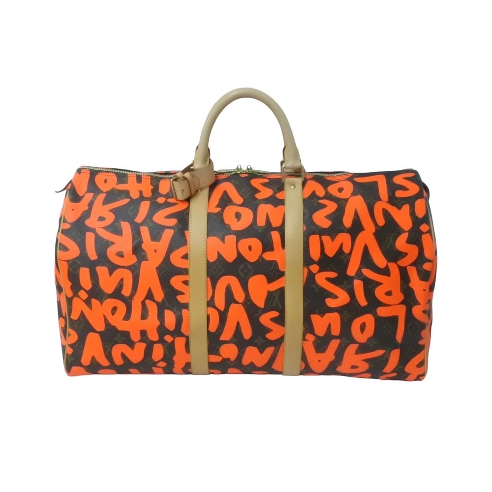 Louis Vuitton Monogram Boston Graffiti Bag Sprouse Orange Keepall